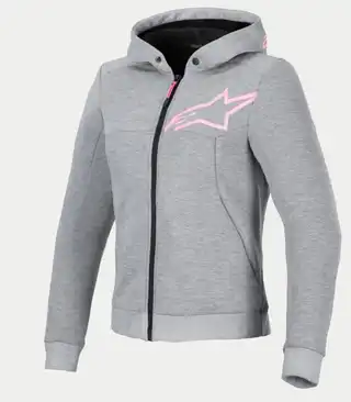 Alpinestars Chrome V2 Dame MC-Hoodie Grå/Rosa