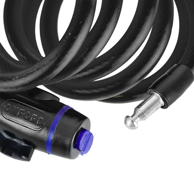 Oxford Cable Lock  1,8m x 12mm Smoke Selvopprullende stålkabellås 