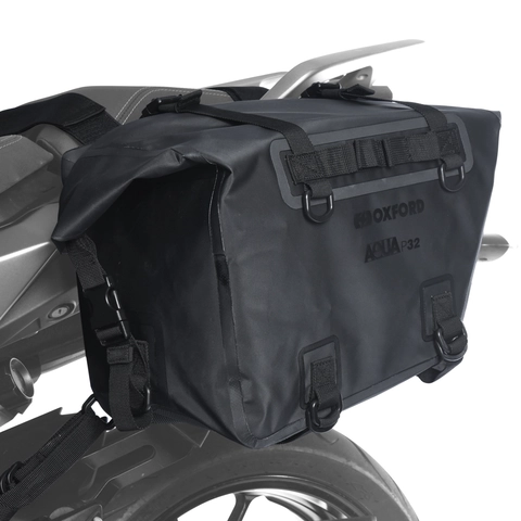 Oxford Aqua P32 Panniers Black Strap-on Sidevesker fra Oxford