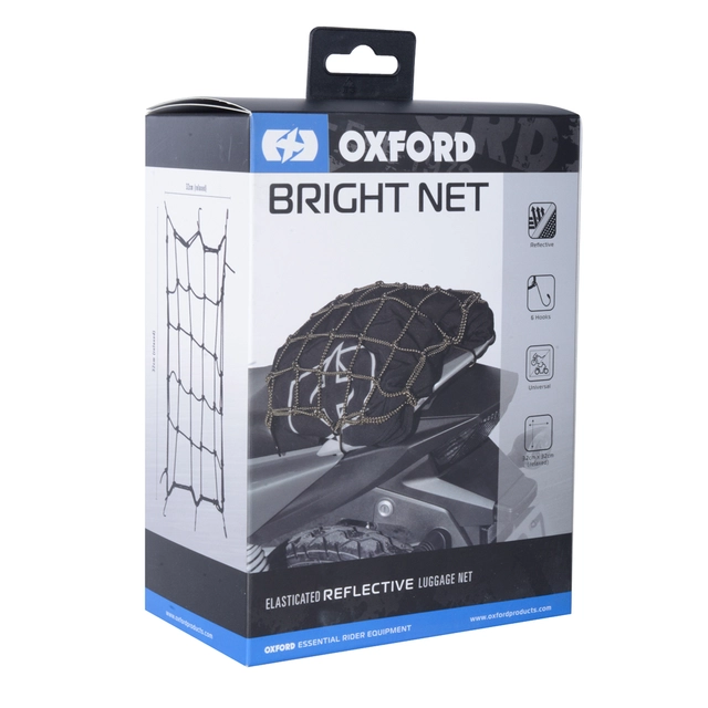 Oxford Bright Net - Black/Reflective Cargonett for enkelt å feste bagasje 