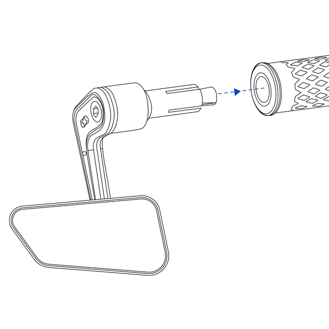 Oxford Horizon Bar End Mirror LEFT Kult Bar-End Speil 