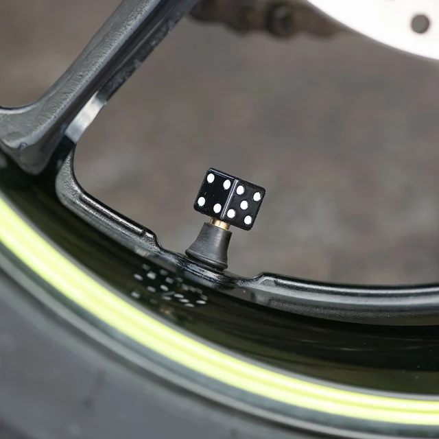 Oxford Lucky Dice Valve Caps Black Kule ventilhetter 