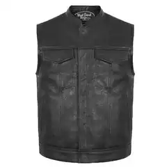 MERCURY SKINNVEST SORT Kul, heldekkende skinnvest i tykt skinn