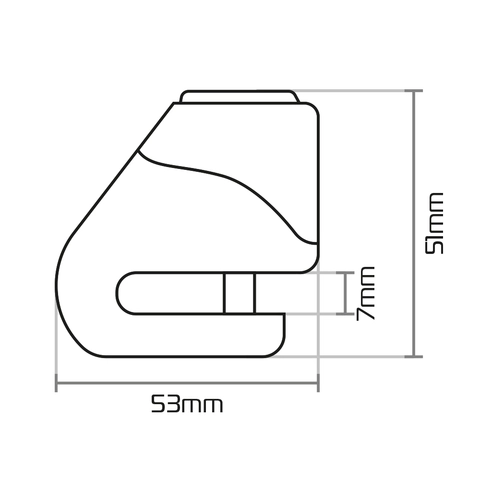 Oxford Micro XD5 Disc Lock Yellow/Black Liten, sterk , praktisk skivelås