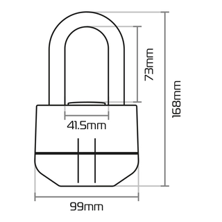 Oxford Boss Alarm 16mm Padlock Black Boss Alarm 16mm Padlock Black