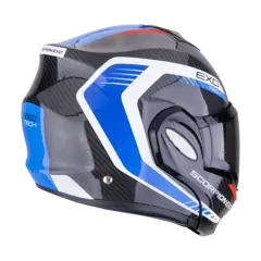 Scorpion EXO-TECH EVO CARBON Carbon Åpningshjelm i Rød/Hvit/Blå