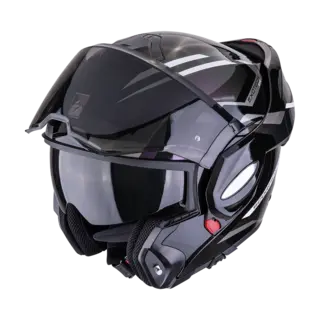 Scorpion EXO-TECH EVO FURIO Svart Flip-Back Åpningshjelm fra Scorpion