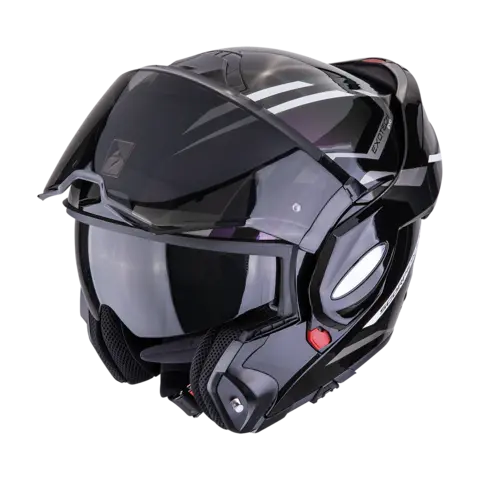 Scorpion EXO-TECH EVO FURIO Svart Flip-Back Åpningshjelm fra Scorpion