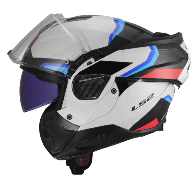 LS2 ÅpningsHjelm FF910 Advant II Triple Hvit/Blå/Rød 