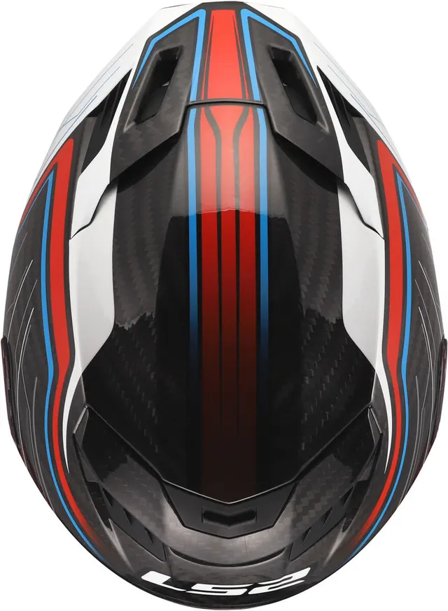 LS2 MC-Hjelm FF807 Dragon Subic Hvit Blå Rød 