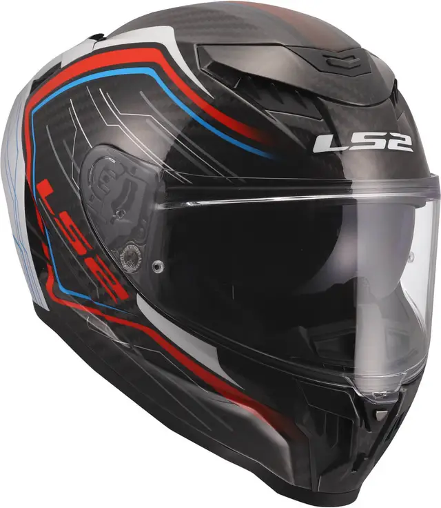 LS2 MC-Hjelm FF807 Dragon Subic Hvit Blå Rød 
