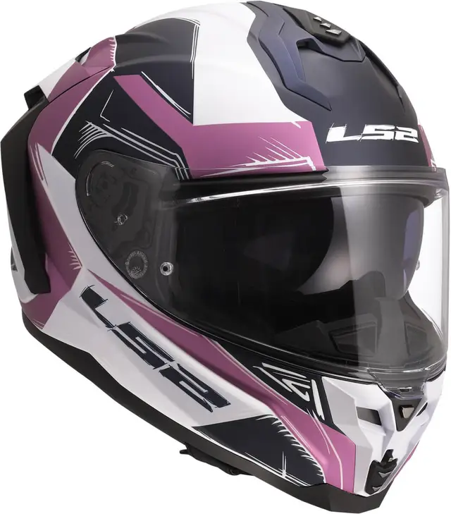 LS2 MC-Hjelm FF817 Challenger II Flaman Hvit/Rosa 