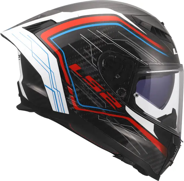 LS2 MC-Hjelm FF807 Dragon Subic Hvit Blå Rød 