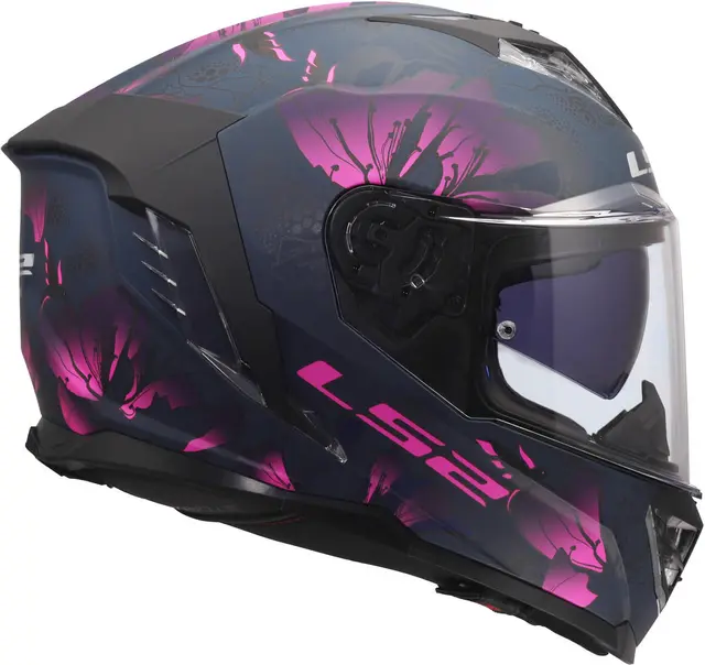 LS2 MC-Hjelm FF818 Storm III Burst Svart Rosa 