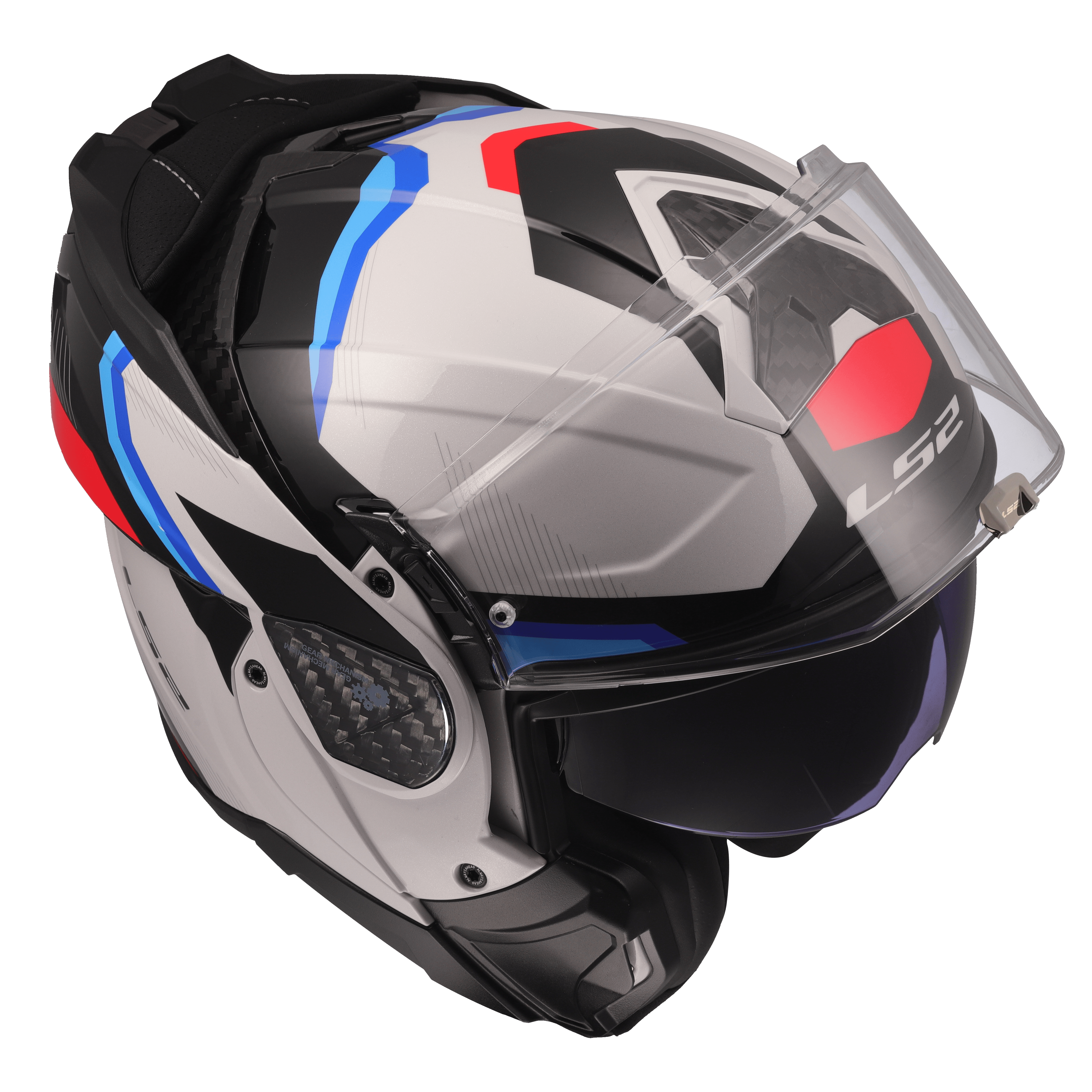 LS2 ÅpningsHjelm FF910 Advant II Triple Hvit/Blå/Rød 