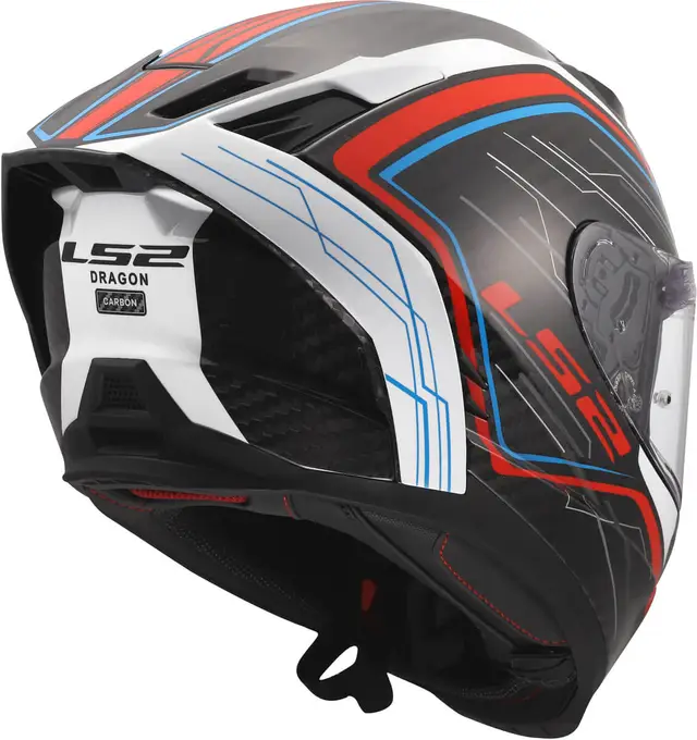LS2 MC-Hjelm FF807 Dragon Subic Hvit Blå Rød 