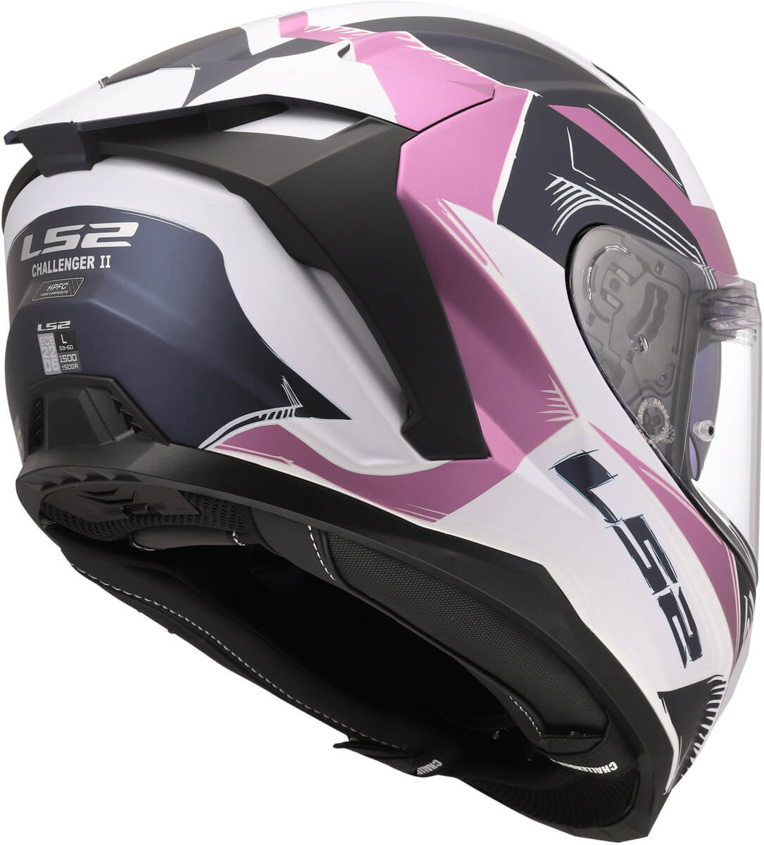 LS2 MC-Hjelm FF817 Challenger II Flaman Hvit/Rosa 