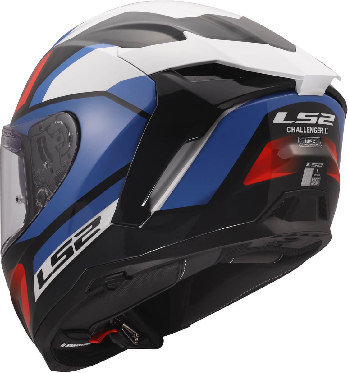 LS2 MC-Hjelm FF817 Challenger II viper Hvit Blå Rød 