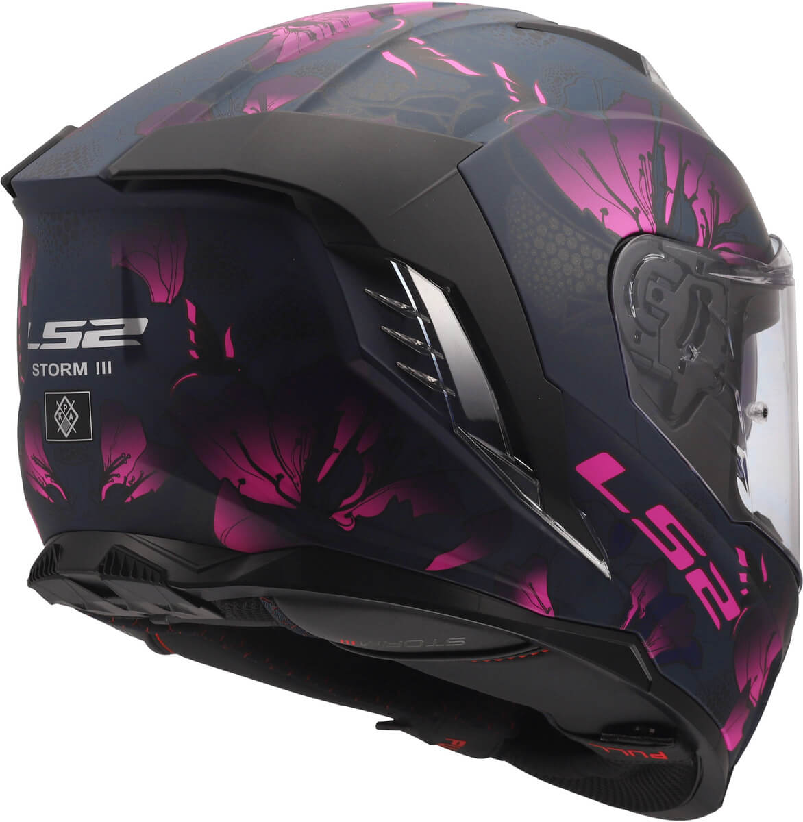 LS2 MC-Hjelm FF818 Storm III Burst Svart Rosa 