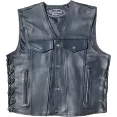 SKINNVEST PREMIER M/SNØRING Romslig skinnvest med snøring og lommer