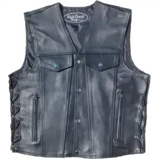 SKINNVEST PREMIER M/SNØRING Romslig skinnvest med snøring og lommer