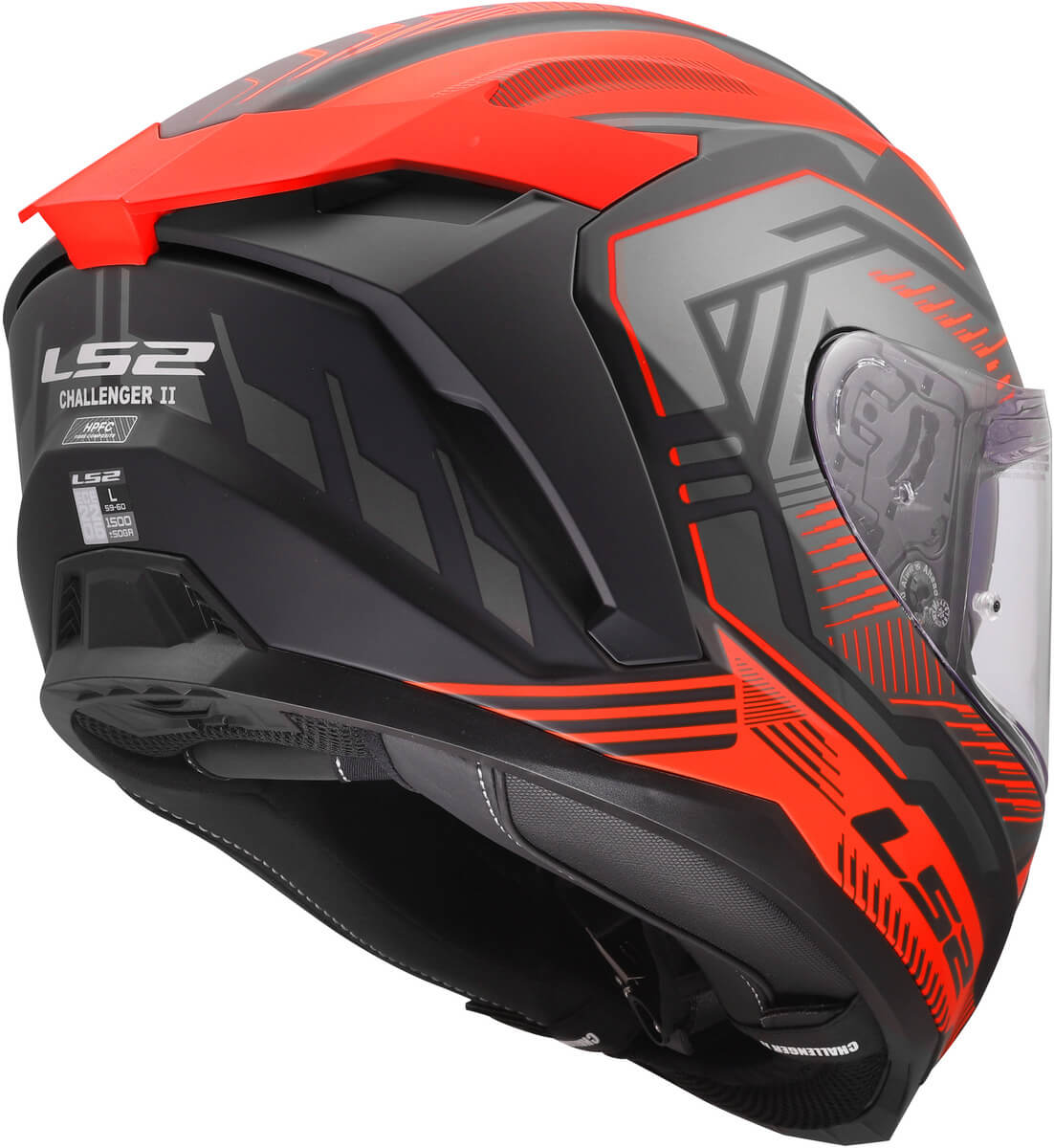 LS2 MC-Hjelm FF817 Challenger II Dravix Grå/ Rød 