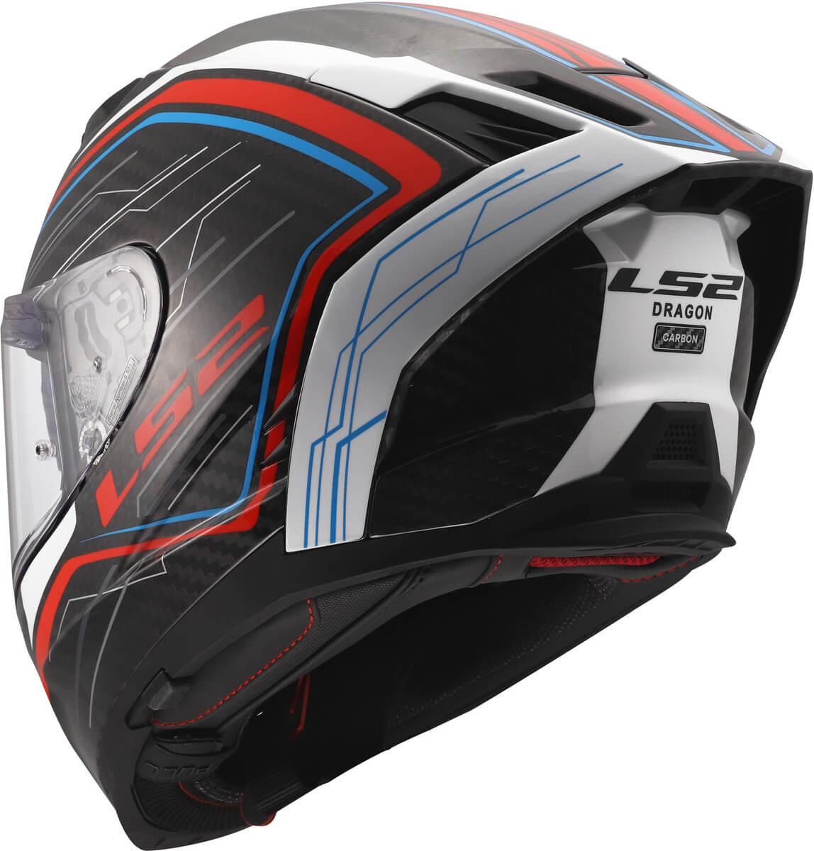 LS2 MC-Hjelm FF807 Dragon Subic Hvit Blå Rød 