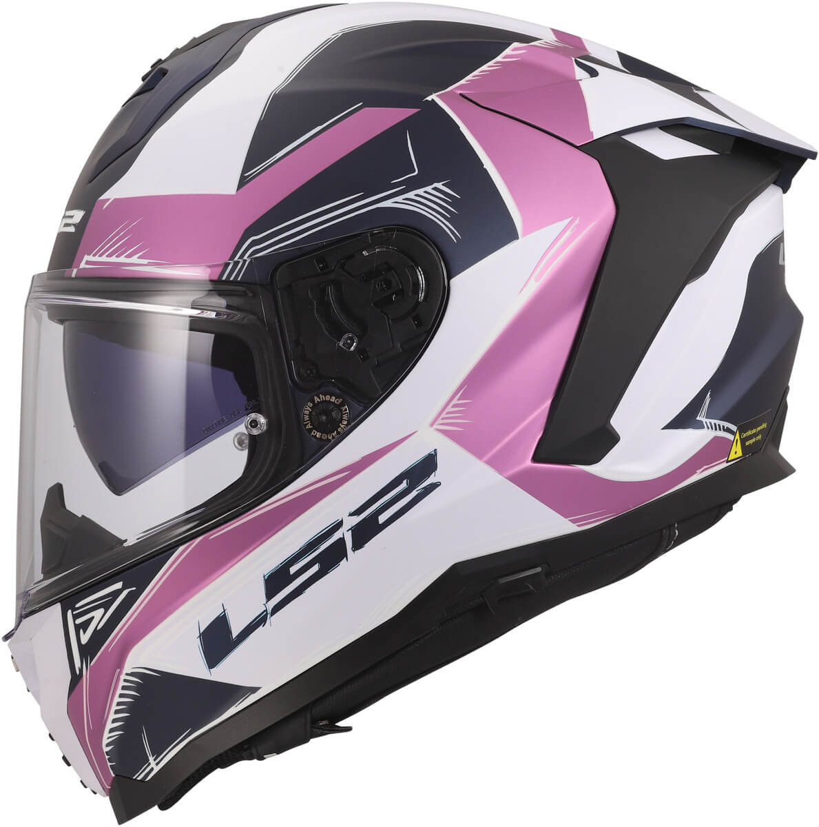 LS2 MC-Hjelm FF817 Challenger II Flaman Hvit/Rosa 