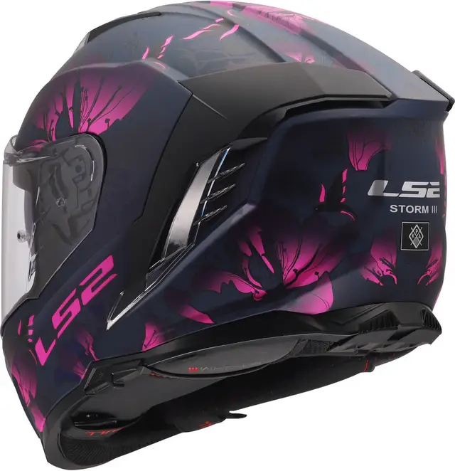 LS2 MC-Hjelm FF818 Storm III Burst Svart Rosa 