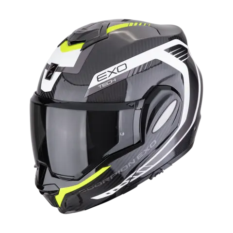 Scorpion EXO-TECH EVO CARBON COSY Gul Carbon Flip-Back Hjelmt fra Scorpion