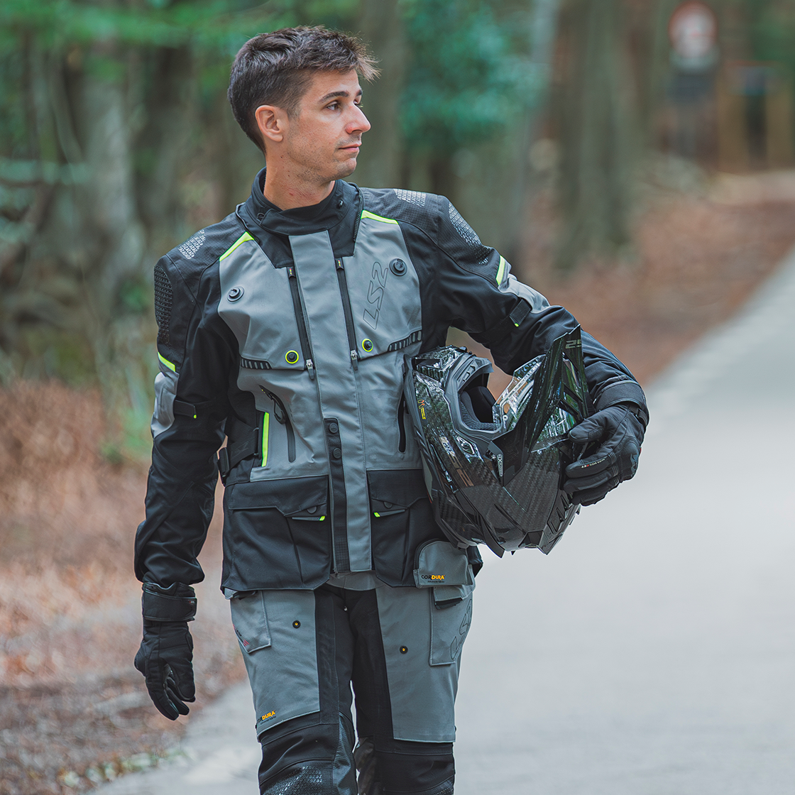 LS2 MC-Jakke Apollo Grå/Rød 