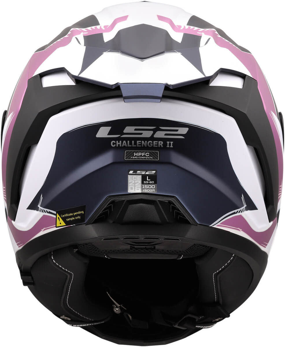 LS2 MC-Hjelm FF817 Challenger II Flaman Hvit/Rosa 