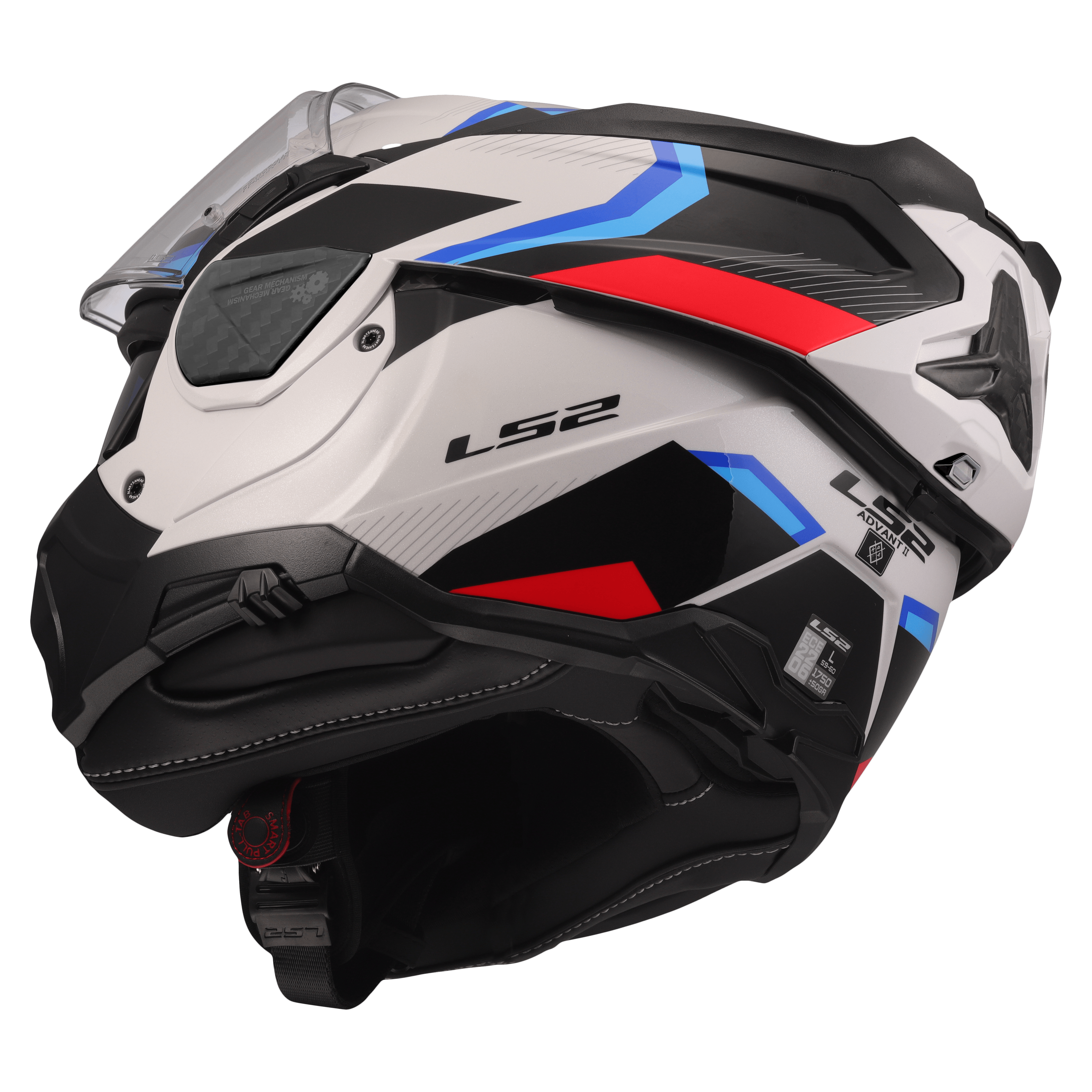 LS2 ÅpningsHjelm FF910 Advant II Triple Hvit/Blå/Rød 