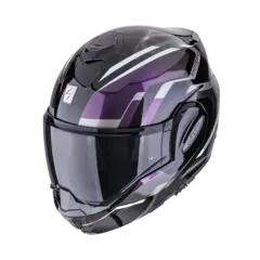 Scorpion EXO-TECH EVO FURIO Svart Flip-Back Åpningshjelm fra Scorpion