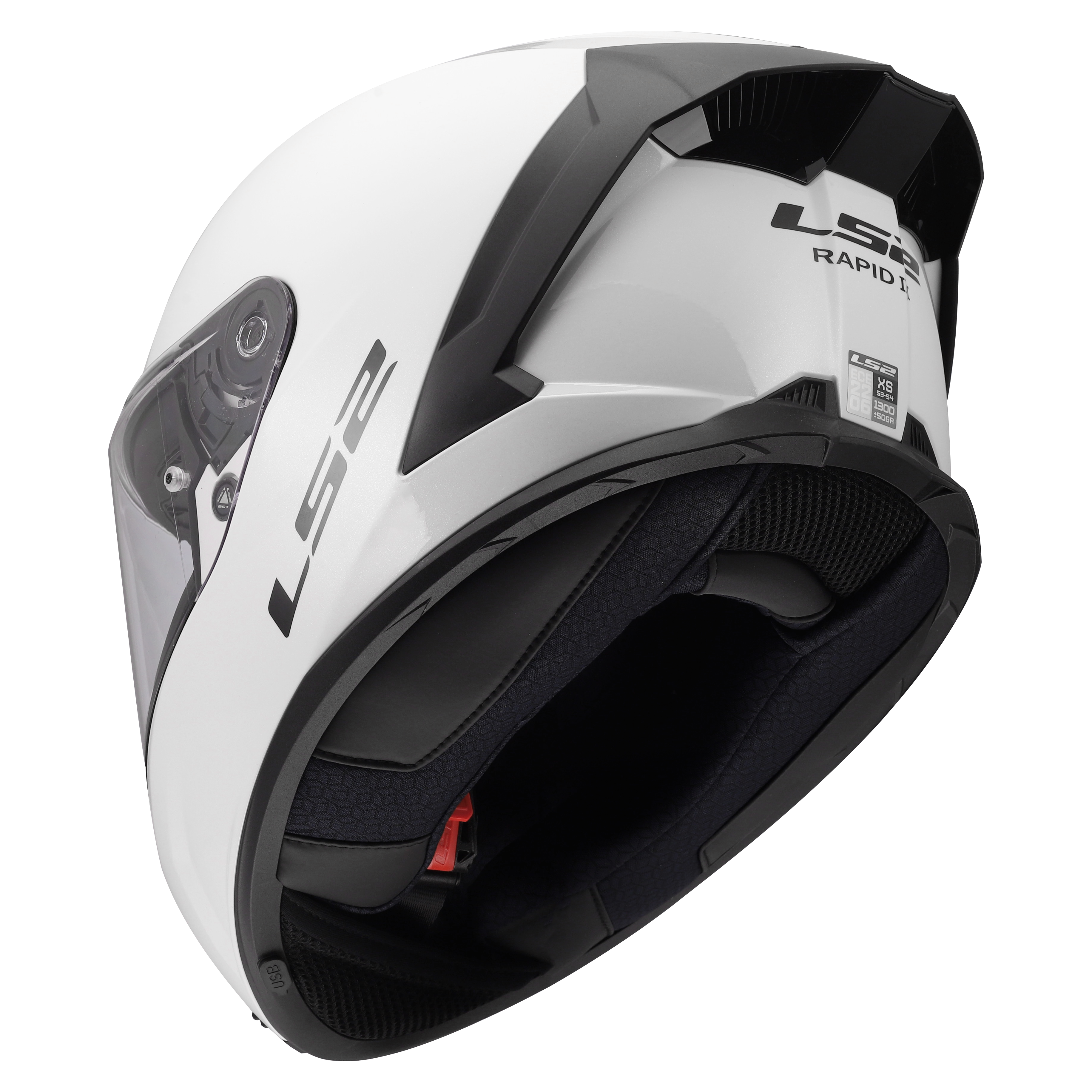 LS2 MC-Hjelm FF820 Rapid III Gloss Hvit 2XL 