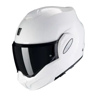 Scorpion EXO-TECH EVO   Hvit Flip-Back Åpningshjelm fra Scorpion